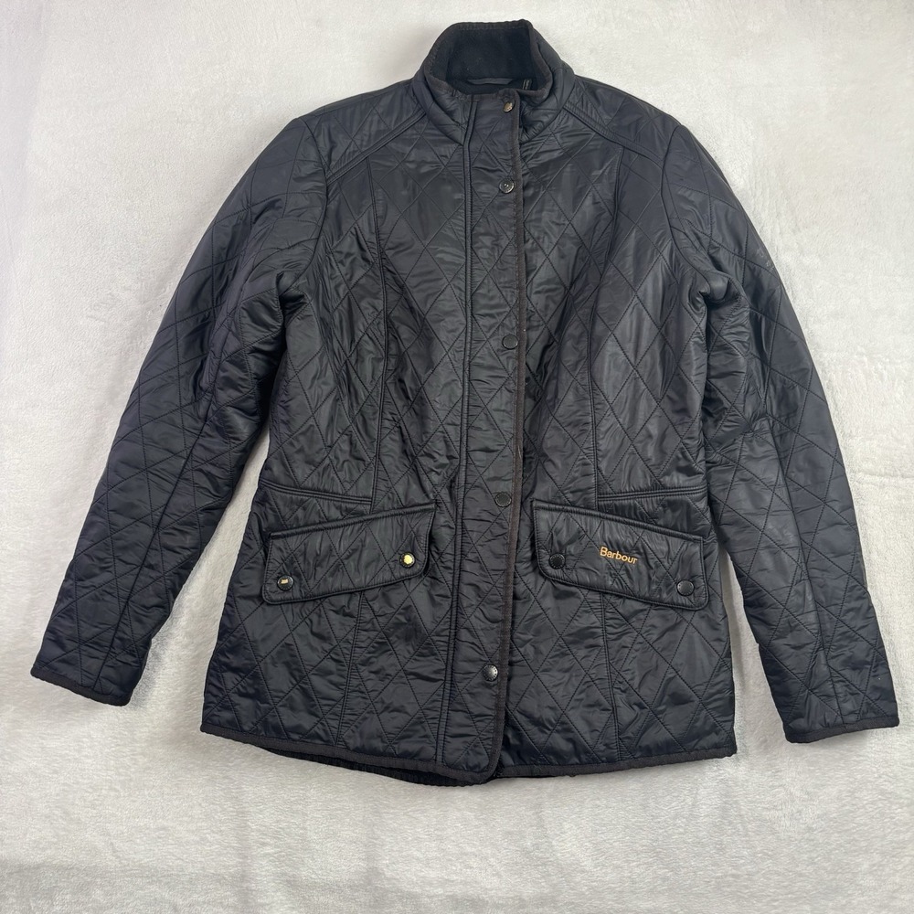 Barbour Cavalry Polarquilt Jacket Long Sleeve Full Zip Women's 12 Black